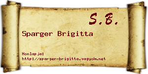 Sparger Brigitta névjegykártya